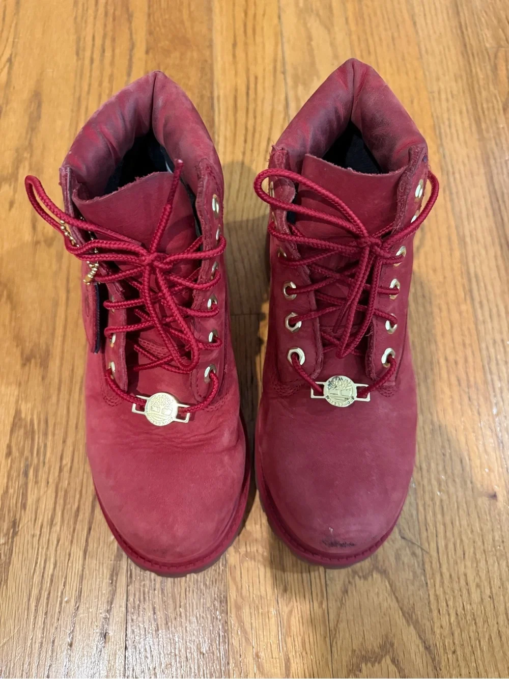 Timberland Kids Red Lace-Up Waterproof Boots